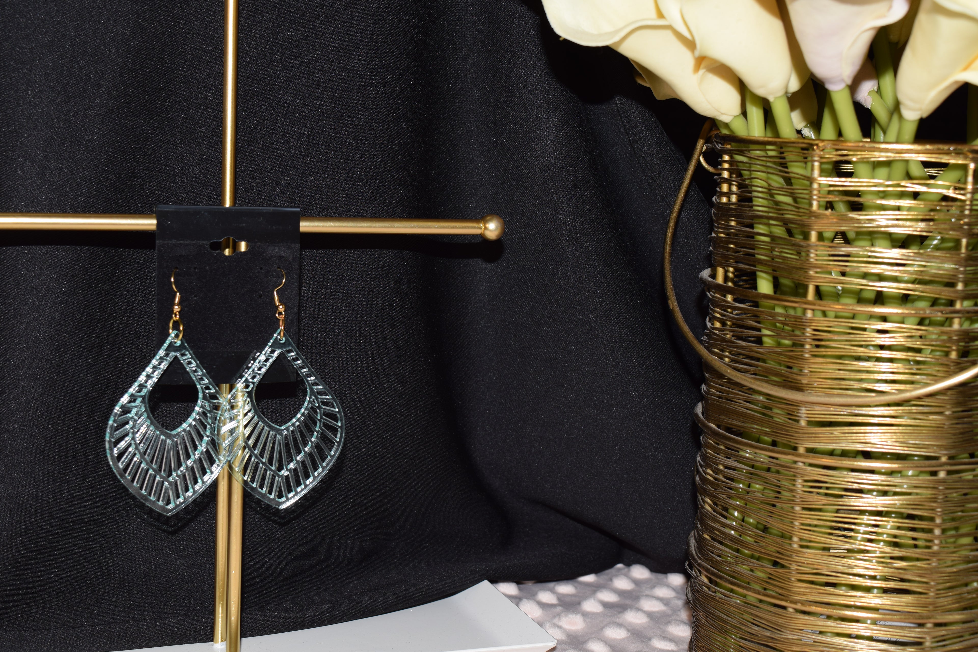 Acrylic Dangle Earring - Unique Design - Mandala Style