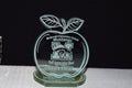Laser Engraved Apple Acrylic Art Piece, Trophy or Commemoration Plaque