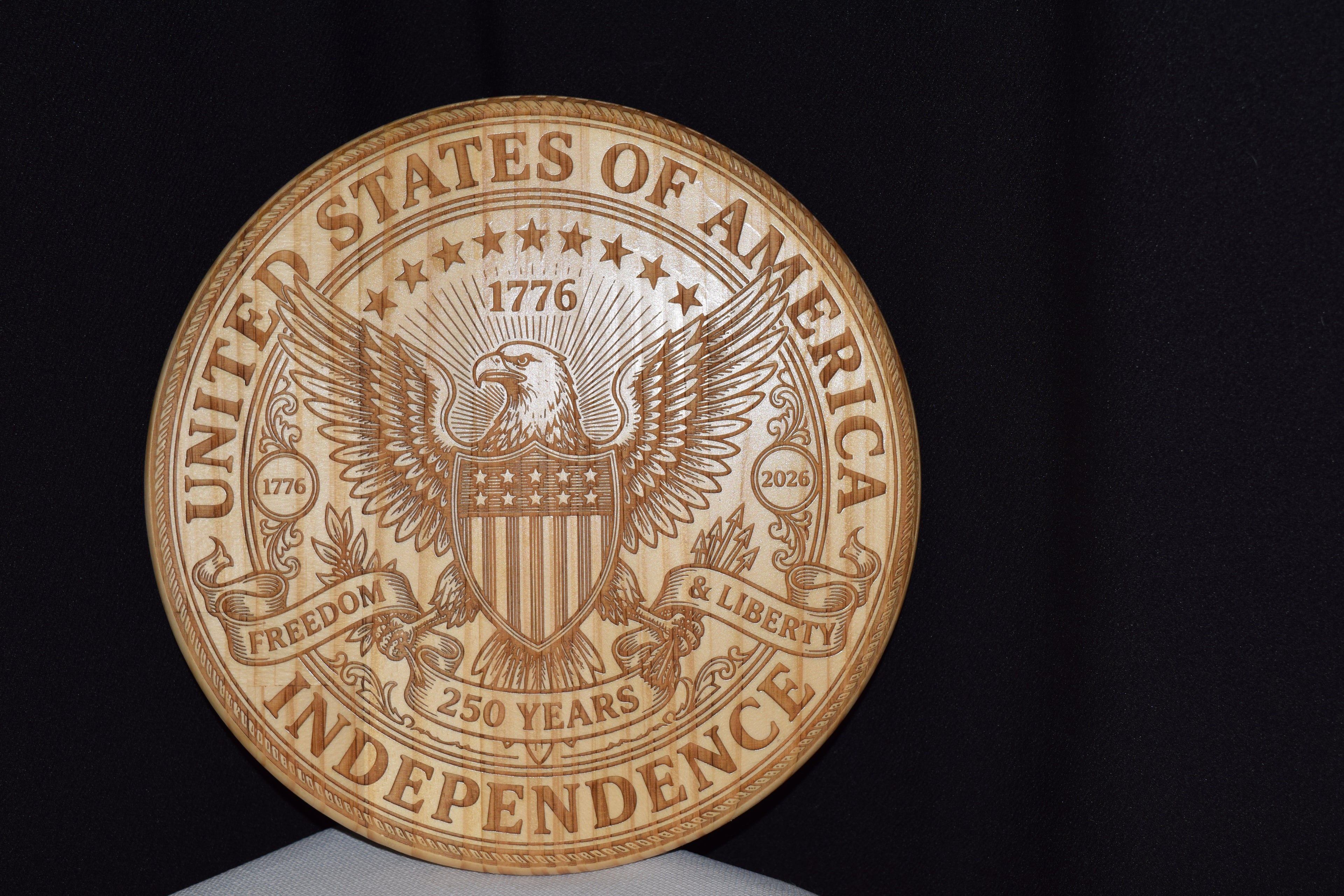 Laser Engraved Wood Americana
