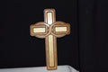 Laser Engraved Americana Double Cross Wood Art Piece, High Glossed