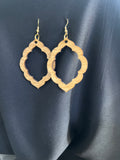 Wood Hand Painted Engraved All Natural Dangle Earrings - Unique Style