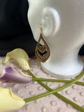 Wood Engraved All Natural Dangle Earrings - Unique Mandala Style